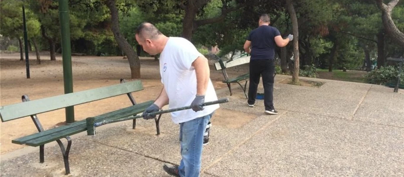 Το Πάρκο Λαμπράκη στον Νέο Κόσμο αλλάζει όψη (φώτο)